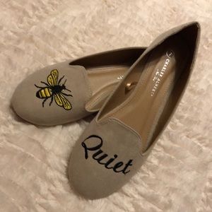 Loafer style cheeky flats